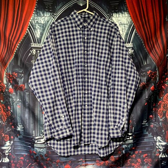 Polo Ralph Lauren Blake Button-Down Shirt Men XL Blue Check Pony Oxford Classic - Picture 1 of 7